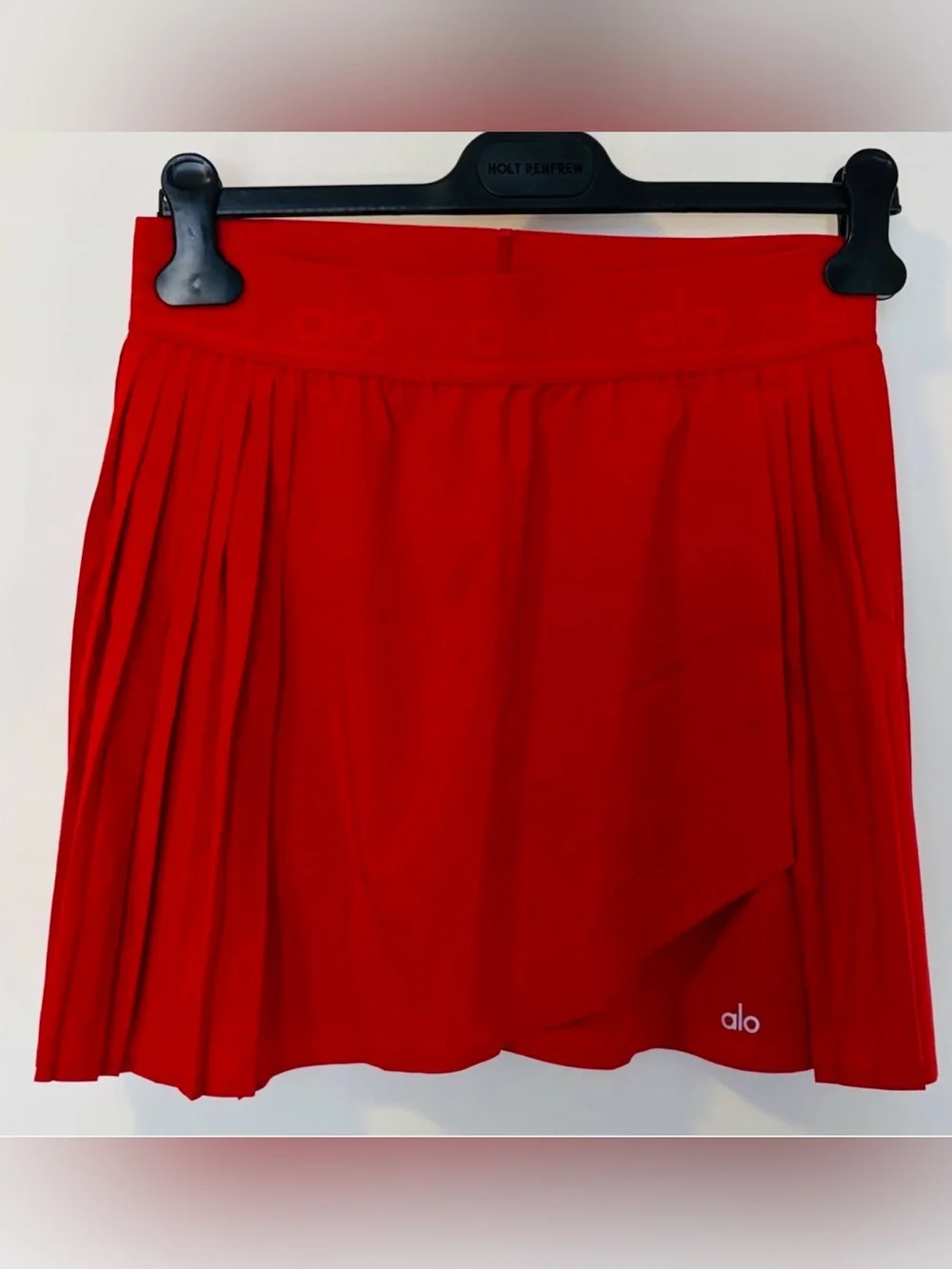 ALO Yoga Aces Red Pleated Tennis Skirt L - Picture 5 of 11